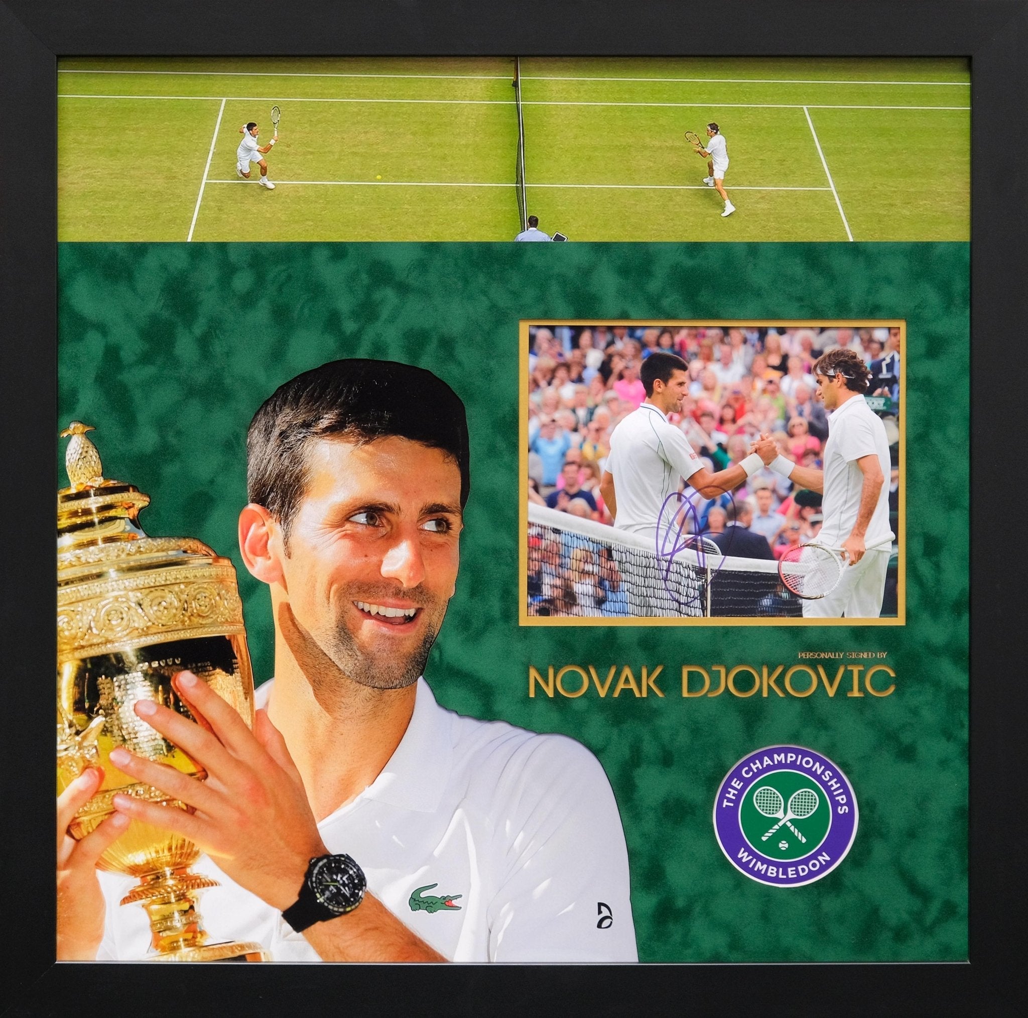 Djokovic Signed Photograph Framed Display - Memorabilia Framers Shop